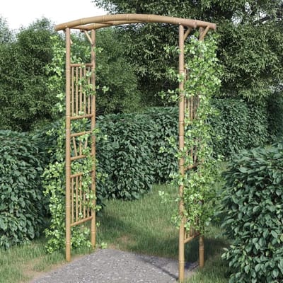 Bamboerozenboog - Tuinpergola Rozenboog - Planten Ondersteunen - Weerbestendig Bamboe - 118x40x187 cm - Natuurlijk