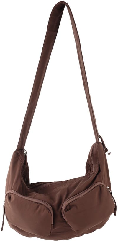 Giuliano Nylon crossbody heuptas Miloua - Dames - Koffie
