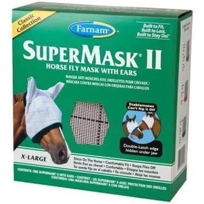 Anti-Vliegenmasker voor paarden met oren Farnam Supermask II Horse Horse