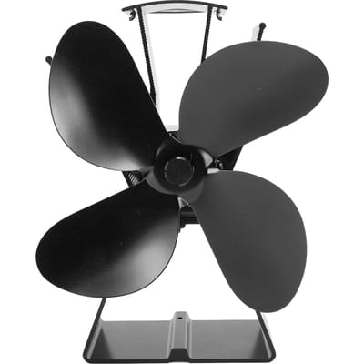 Haardventilator 4 Bladen Verticaal Trapeziumvormig Thermo-elektrisch Warmteaangedreven Houtkachelventilator voor Houtblok