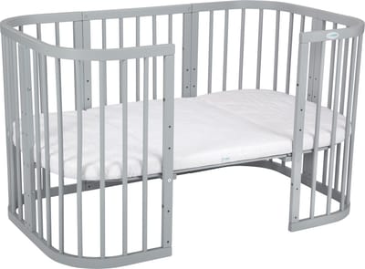 Multifunctioneel 7 in 1 Babybed / peuterbed incl. matras Grijs