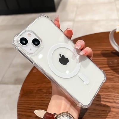 Coque de téléphone magnétique transparente originale pour Magsafe Apple iPhone 14 13 12 11 Pro Max Housse antichoc Accessoires de chargement sans fil For iPhone 14 white