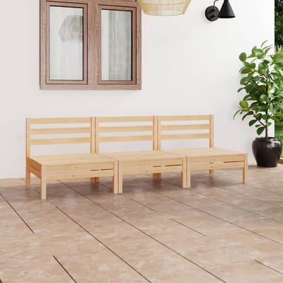 vidaXL - 3-delige - Loungeset - massief - grenenhout