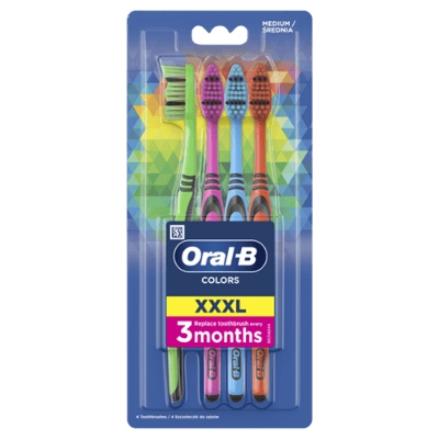 Oral-B Colors XXXL Handtandenborstel - 4 stuks