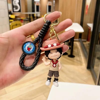 Anime One Piece Sleutelhanger Luffy Zoro Nami Chopper Siliconen Model Hanger Rugzak Decoratieve Sleutelhanger Schattige Pop Auto Sleutelhanger brown