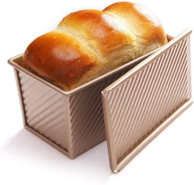 Ynkkvre - 1-Stuk Broodpan met Deksel - Cakevorm Rechthoek - Bak Cakevorm met Deksel - Geschikt voor Zelfgebakken Brood Oven Bakken - Sandwich Broodpan - Grote Capaciteit Toastvorm -21x11.5x11cm- Rosé Goud