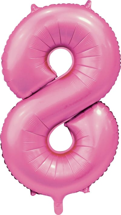 Cijferballon XXL | 8 satijn roze -