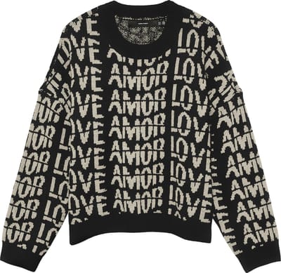 Vero Moda Trui Vmlove Ls O-neck Pullover Boo 10331432 Black/with Birch Small Love Dames Maat - L