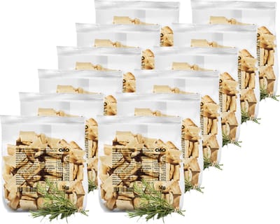 CiaoCarb | Protosnack Crackers | Rozemarijn | 12 stuks | 12 x 50g | Eiwitrijke voeding | Koolhydraatarme Crackers