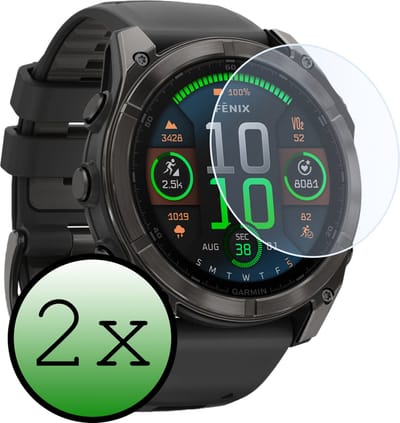 Screenprotector Geschikt voor Garmin Fenix 8 (43 mm) Screenprotector Tempered Glass Beschermglas - Screenprotector Geschikt voor Garmin Fenix 8 Screen Protector - 2 Stuks
