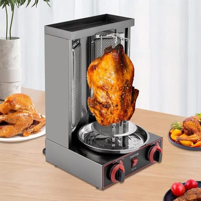 Vertikale Grill - Kebab Machine - Thuis Koken - 360 Graden Rotatie - 13 kg capaciteit - Zilver