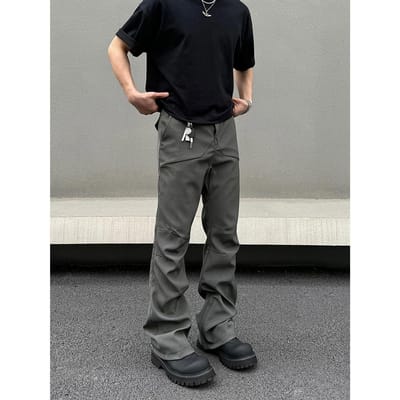 Hangende Casual Broek Heren Lente en Zomer Nieuwe Rechte-uitlopende Broek 2XL gray