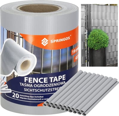 Springos Vlechtband - Privacyfolie - Vlechtband Voor Tuinafsluiting - PVC - 35 m - Grijs