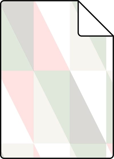 Proefstaal ESTAhome behang grafische driehoeken licht roze en mintgroen - 26.5 x 21 cm - 138919-S