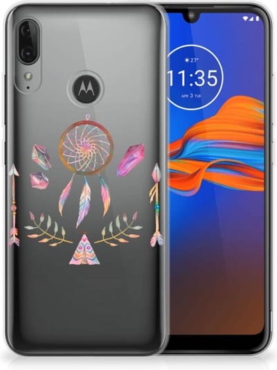 Motorola Moto E6 Plus Telefoonhoesje met Naam Boho Dreamcatcher