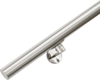 RVS Geborsteld Trapleuning 300 cm met 4 houders