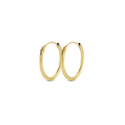 New bling 9NB-0562 Zilveren Oorringen - 18 mm - ronde buis - scharnier - Goudkleurig