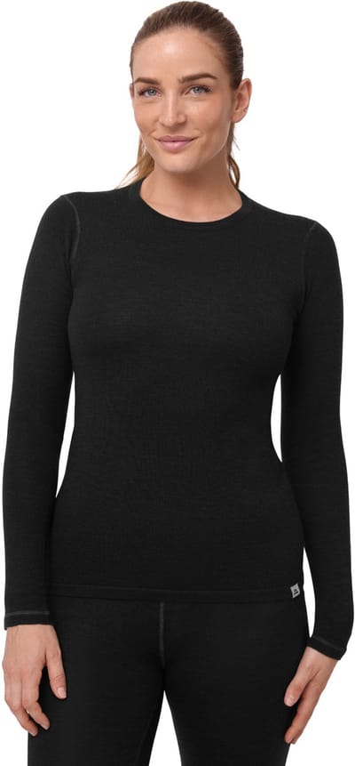 DANISH ENDURANCE Thermoshirt met Lange Mouwen voor Dames - van Merino Wol - Zwart - Maat XS