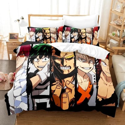 Nieuwe My hero academia Beddengoed Set Eenpersoons Twijfelaar Volledig Queen King Size Kawaii Bed Set Volwassene Kind Slaapkamer Dekbedovertrek Sets 3D Anime AU Queen 210x210cm