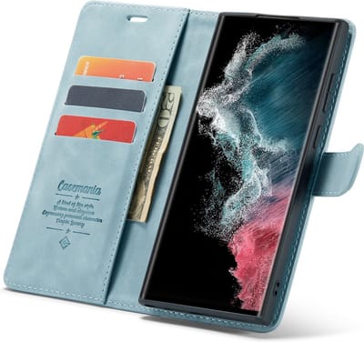 CaseBoutique Bookcase hoesje geschikt voor Samsung Galaxy S25 Ultra - Effen Aqua - Kunstleer - 2-in-1 Magnetisch Uitneembaar Design