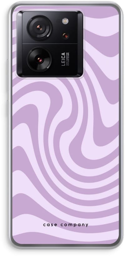 Case Company® - Hoesje geschikt voor Xiaomi 13T Pro hoesje - Swirl Paars - Soft Cover Telefoonhoesje - Bescherming aan alle Kanten en Schermrand