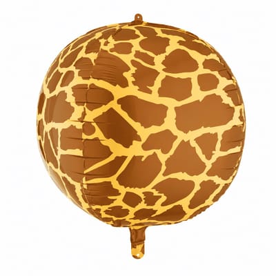 PartyDeco - Folieballon rond giraffe print 50 cm