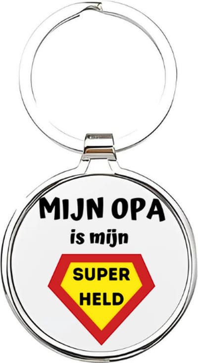Akyol - mijn opa is mijn superheld Sleutelhanger - Opa - de leukste opa - opa sleutelhanger - grootvader sleutelhanger - sleutelhanger voor opa - familie sleutelhanger - verjaardagscadeautje - cadeau voor opa - grandfather - pake - 4 x 7,5 CM