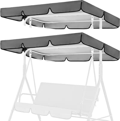 Zonnedak voor schommelbank - 210 x 145 cm - Waterafstotend en Universeel - Outdoor Zonnedak voor Tuinschommel - Grijs Kleur