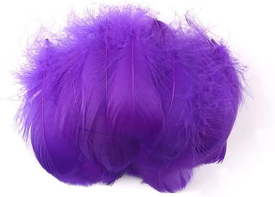 Kleurrijke Natuurlijke Veertjes voor Creatief Knutselen, DIY Kunstwerken, Maskers, Hoeden en Sieraden, 100 Stuks, 7-12 cm, Donkerpaars