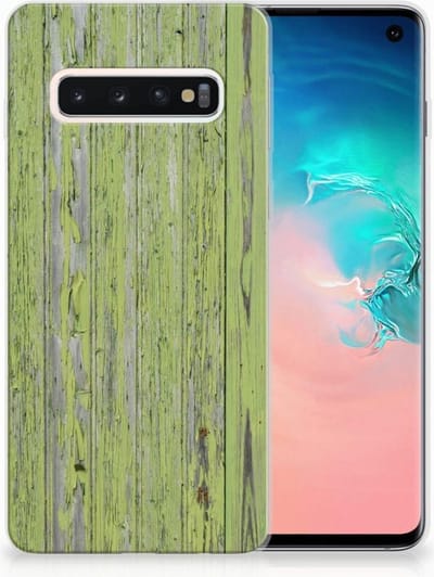 Samsung Galaxy S10 Bumper Hoesje Green Wood