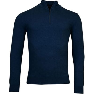 Baileys Trui Half Zip Single Knit Near Uni Color Dark Blue / male