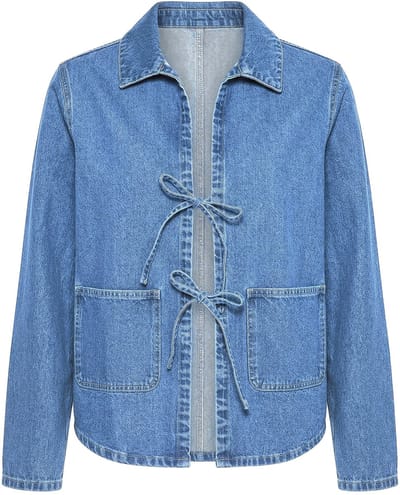 Studio Untold - Dames - Jeanshemd jeansjas oversized vetersluiting - Blauw denim - Maat 42+