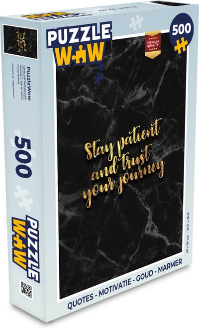 Puzzel Quotes - Motivatie - Goud - Marmer print - Legpuzzel - Puzzel 500 stukjes