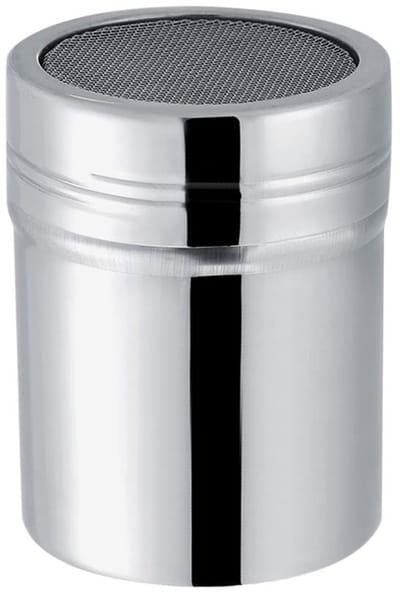 Allecto - Cacaopoeder Shaker - Roestvrijstalen Poedershaker - Klein formaat - Voor thuis en koffieshop - Ideaal voor chocolade en kruiden