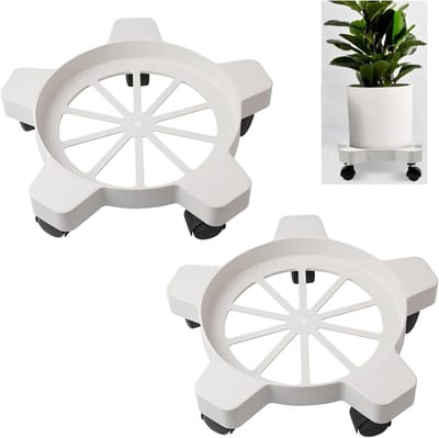 2x Stevige Emmerwagen met 5 Zwenkwielen voor 5 Gallon Emmer en Bloempot - Max 34kg Draagkracht