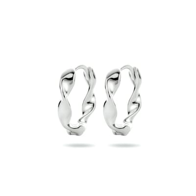 Zilver Gerhodineerd Klapoorringen Gedraaid 1334141