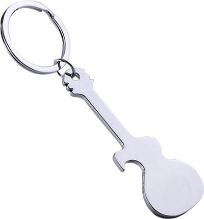 Fako Bijoux - Sleutelhanger Flesopener - Gitaar - Zilverkleurig