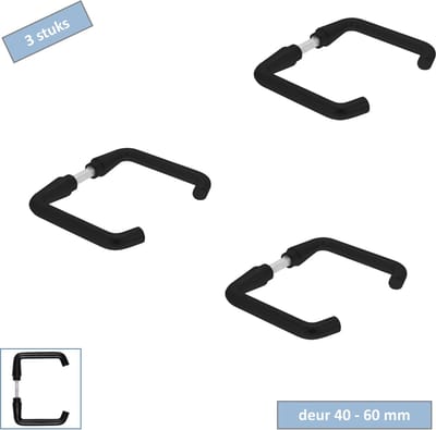 Starx Deurkrukken Coupe – Set van 3 – Matzwart Aluminium Deurklinken – Zonder Rozet – Voor Binnendeuren 40-60mm