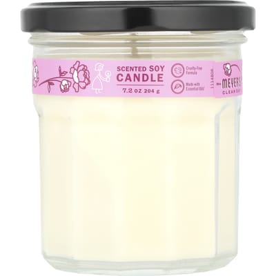 Mme. Meyers Clean Day, Bougie Parfumée en Soja, Pivoine, 204G(7.2Oz) pink