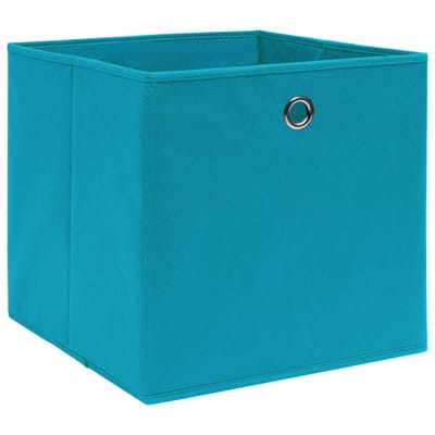 vidaXL - Opbergboxen - 4 - st - 28x28x28 - cm - nonwoven - stof - babyblauw