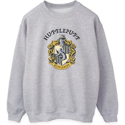 Harry Potter Dames/Dames Hufflepuff Logo Sweatshirt (Heide Grijs)