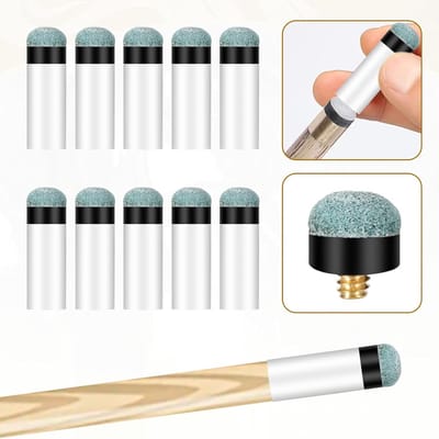20 stuks vervangingsset biljartkeu-punten, biljartpool keu tips met witte pool keuklemmen, pool keu punten vervanging 12 mm grijs, biljartkeu punten, biljartkeu punten voor pool keus