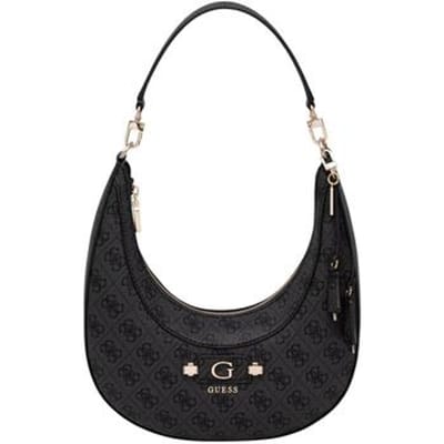 GUESS schoudertas Lindsey Hobo Coal Logo donkergrijs