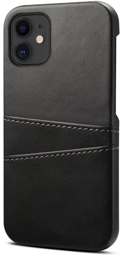 geschikt voor iPhone 15 Pro Pashouder Hoesje Leer - Telefoonhoesje van kunstleer met vakjes voor pasjes geschikt voor iPhone 15 Pro - Mobiq Leather Snap On Wallet hoesje geschikt voor iPhone 15 Pro zwart