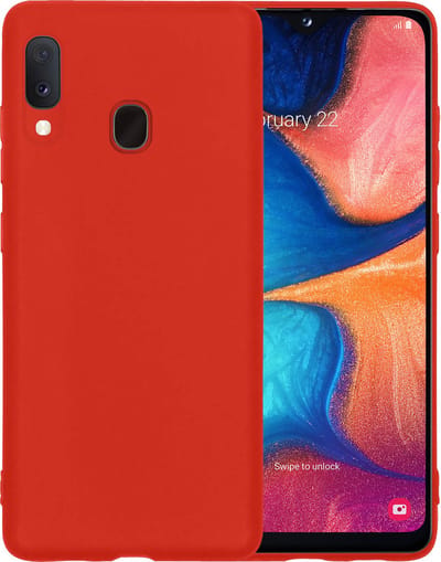 Hoesje - Geschikt voor Samsung Galaxy A20e - Sterk & Shockproof - Siliconen Case - Hoes Cover - Telefoonhoes - Rood