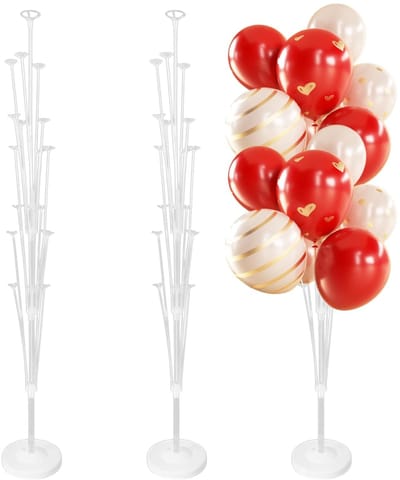 Jhubersproducts - 3-delig Ballonhoudersset - Herbruikbare Ballonstandaard - 160 cm - Vloer Ballonhouder - Decoratie voor Verjaardag en Bruiloft - Door
