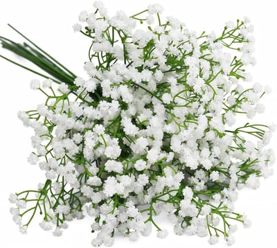 SnelShoppen - 12 Stuks Kunstmatige Gypsophila Bloemen, Witte Baby's Breath, 28cm Lange Stelen voor Bruidsboeketten, Thuisdecoratie, Bloemarrangementen
