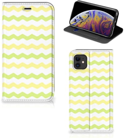 Apple iPhone 11 Hoesje met Magneet Waves Yellow