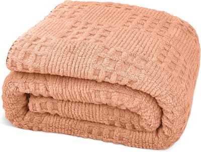 Fluffy Plaid Deken 150x200 cm - Zachte Pique Wafel Sprei - Ademend en Kreukvrij - Rood