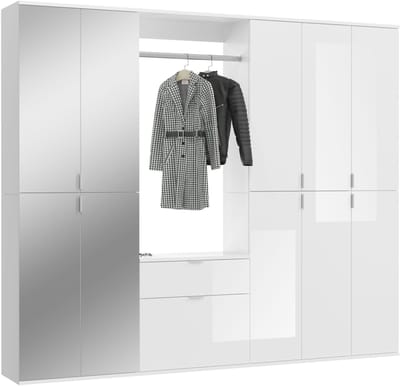 ProjektX garderobe opstelling 11 deuren, 1 lade wit.